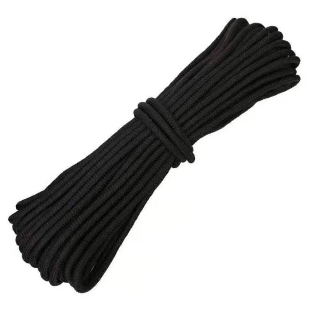 Black nylon rope with no elasticity, with a diameter of 4 millimeters ...