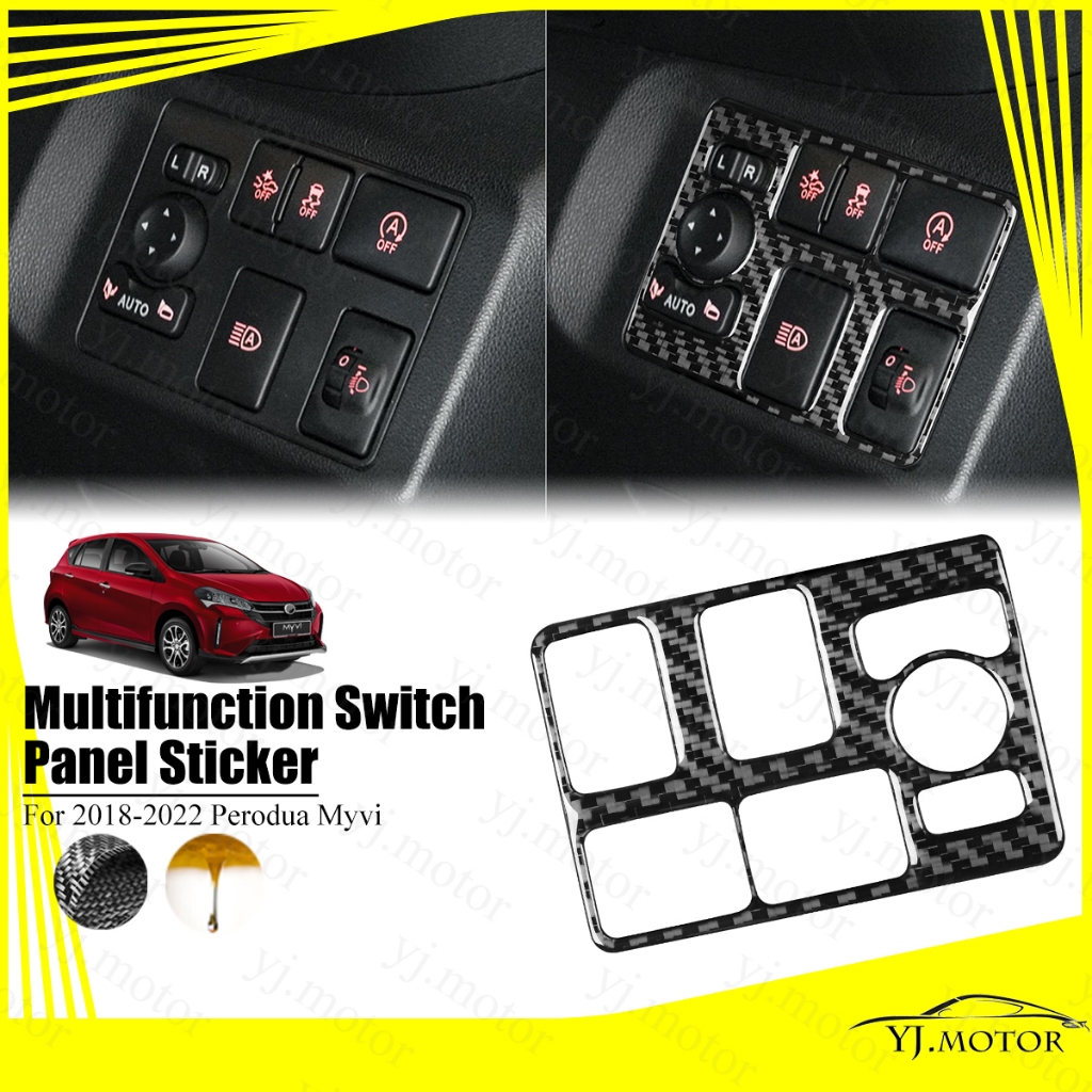 For 2018 2022 Perodua Myvi Multifunction Switch Panel Sticker Side