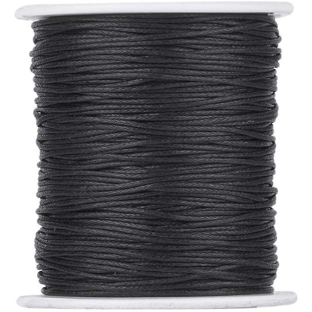 1mm Black Waxed Cotton Cords Thread Beading Strings 1mm for