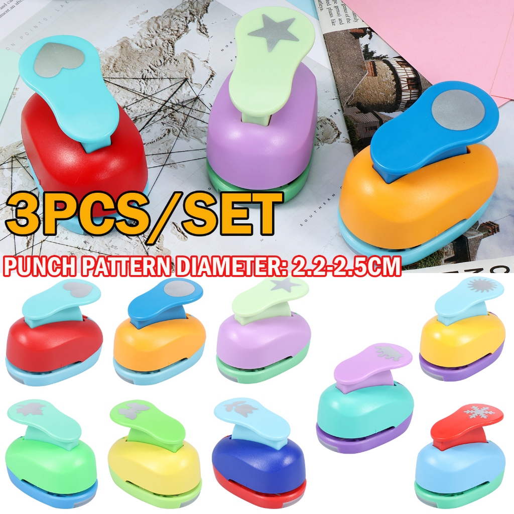 3Pcs Craft Holes Punch Portable Shape Hole Puncher Set Easy to Use ...