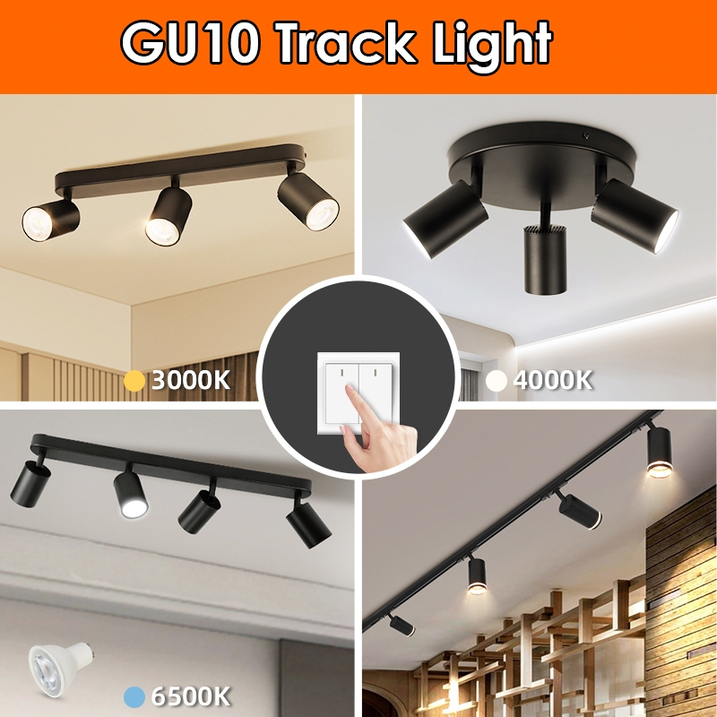 Gu10 Led Track Light Linear Lights Ceiling Light Replaceable Bulb Round