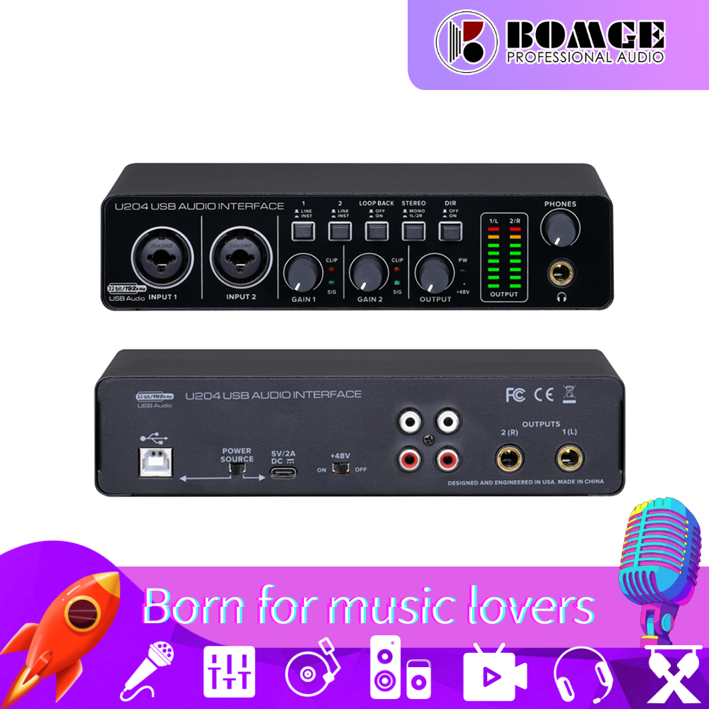 Bomge U Usb Audio Interface For Pc Computer Recording Music X Guitar Audio Interface For