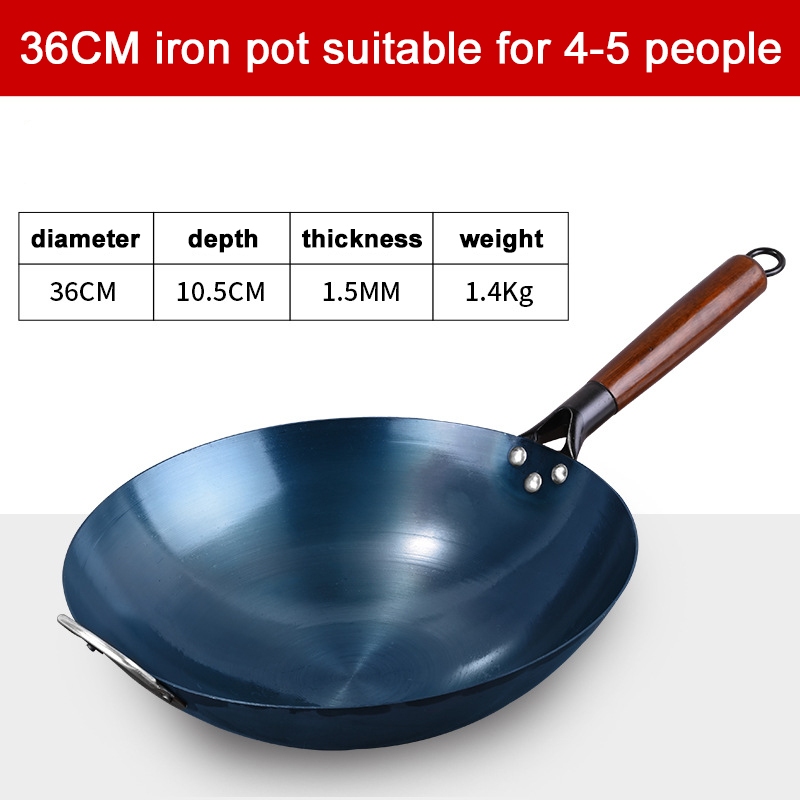 【No rust for 100 years】Hand forged high quality Iron Wok NoChemical ...