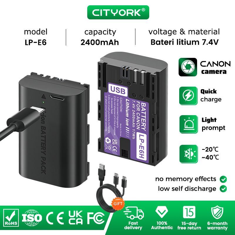DSTE 2x LP-E6 Ricambio Batteria + Caricatore Doppio USB Con Display LCD Compatibile Per LP-E6n E Canon EOS 5D Mark II/III,5DS,5DS R,6D,7D,60D,60Da, 70D,7D Mark II/III,XC10,XC15 Digital Fotocamera
