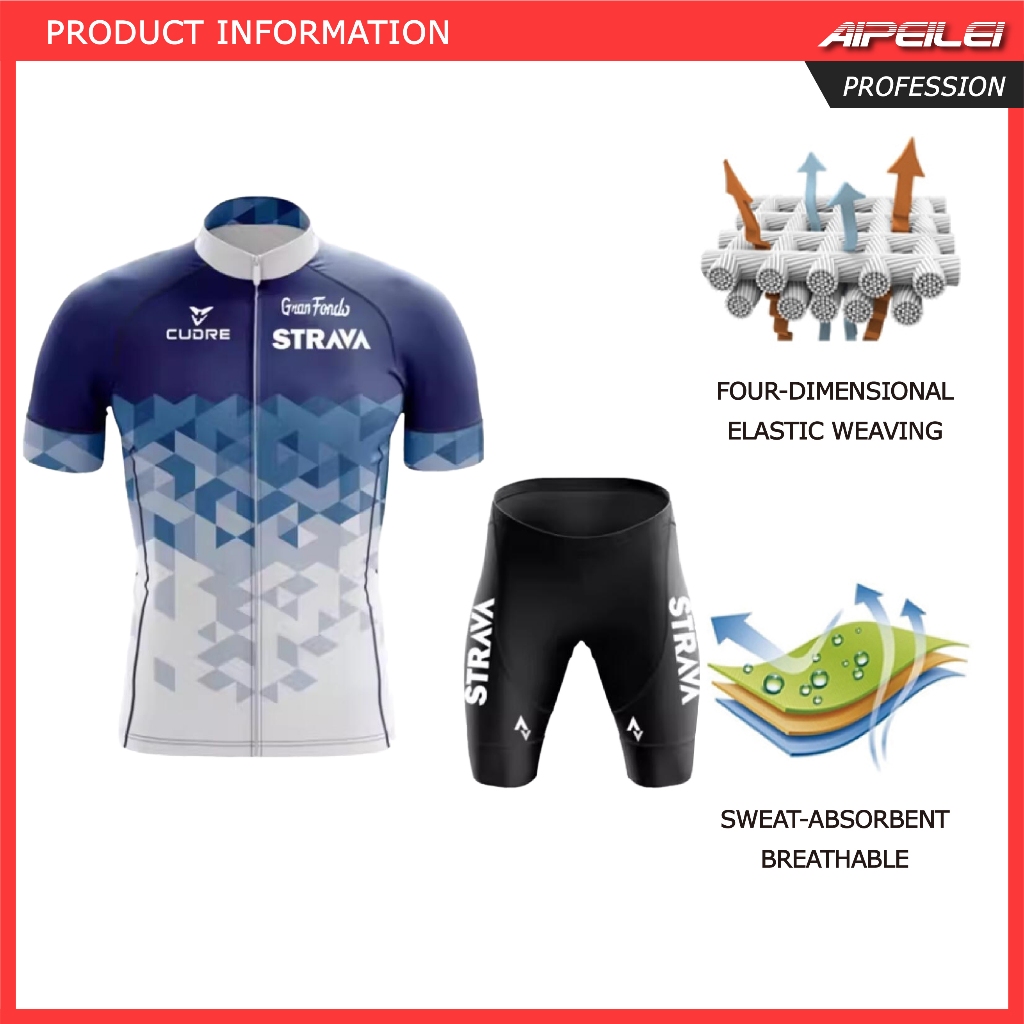 【COD】IN STOCK STRAVA 2022 New Style Cycling Jerseys Set Summer Short ...