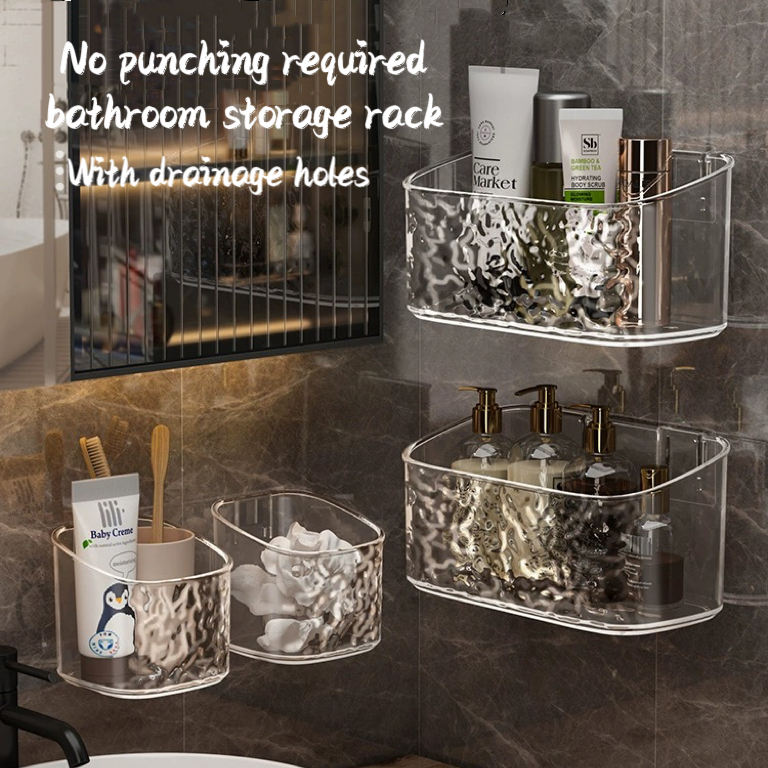 Bathroom Rack Punch Free With Drainage Holes Wall Mounted Water Ripple ...