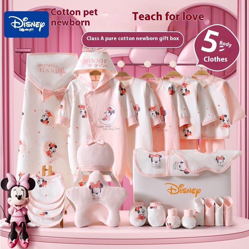 Disney Newborn Baby Clothes Gift Box Pure Cotton Suit Spring