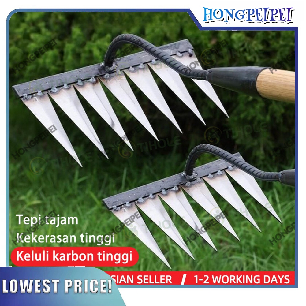Malaysia In Stock Hoe Weeding Rake Grasping Raking Nail Harrow