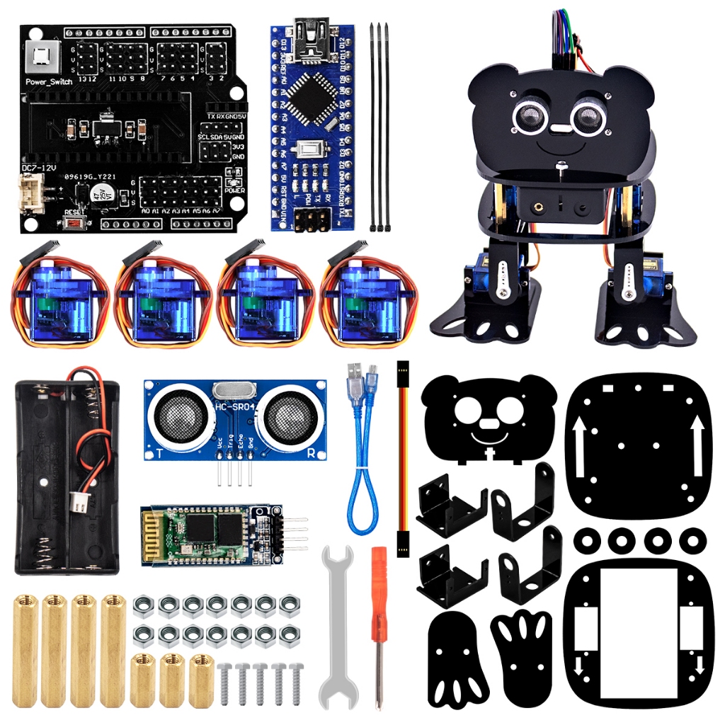 LAFVIN DIY 4-DOF Panda Robot Kit for Arduino, with Tutorial, Bluetooth ...