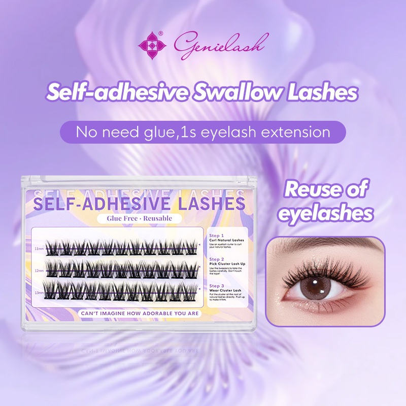 [No Need Glue]GENIELASH Swallow-Tail Pre-Bond Technology No Glue Needed ...