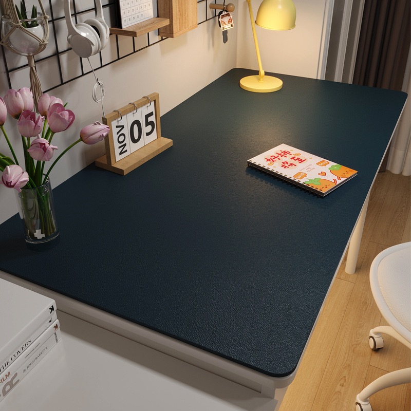 Ready Stock Immediate Shipping Student Desk Mat Study Computer Desk Mat Leather Simple Solid Color Desk Mat Oil Proof Table Cloth Anti Slip Anti Di