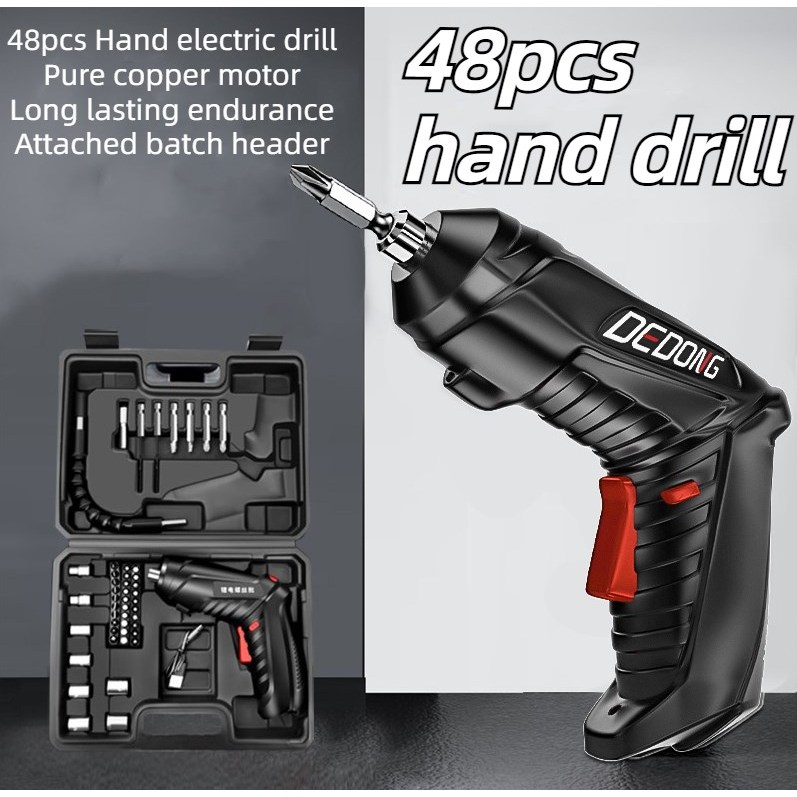 47PCS Cordless Electric Screwdriver Drill 47 pcs 3.6V Rechargeable ...