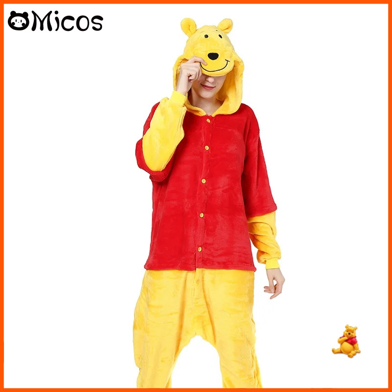 Winnie Bear Onesie Pajamas Kigurumi Animal Cosplay Costume Halloween ...