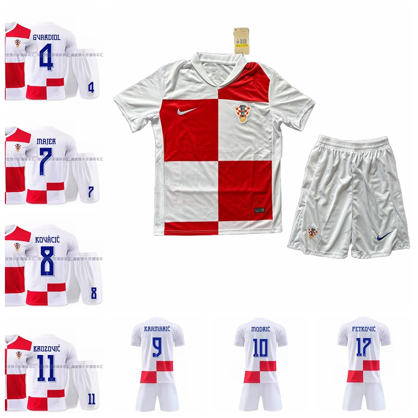 2024-25 Croatia Home UEFA European Football Championship Jersey Kits ...