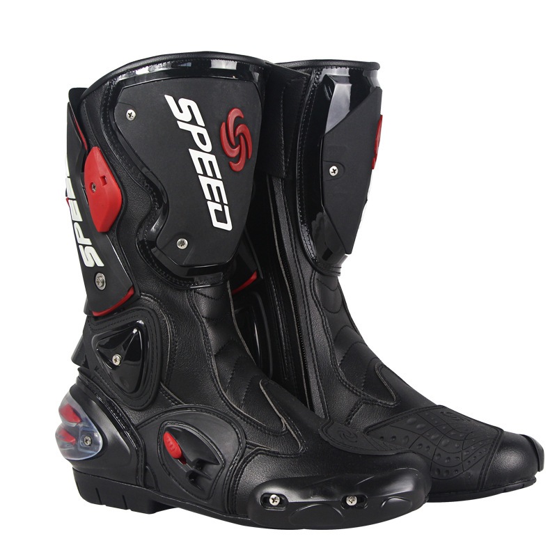 Riding Tribe High-Tube Men's Microfiber Leather Motorcycle Boots for ...