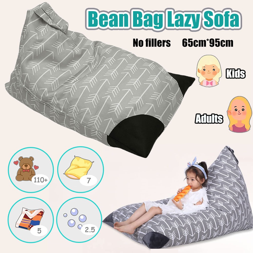 Large Toy Storage Bean Bag Bean Cover Stuffed Kids Soft Seat Organizer ...