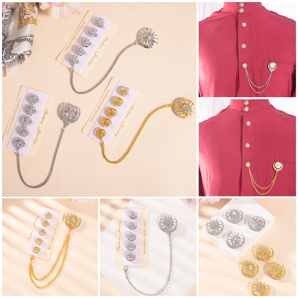 ML-G New 1 Set ( 5 Pcs ) Fashionable Butang Baju Melayu Exclusive Sword ...