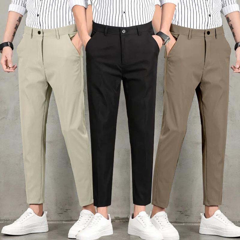 Ready Stock Slack Pants Men Korean Style Seluar Hitam Lelaki Elastic ...