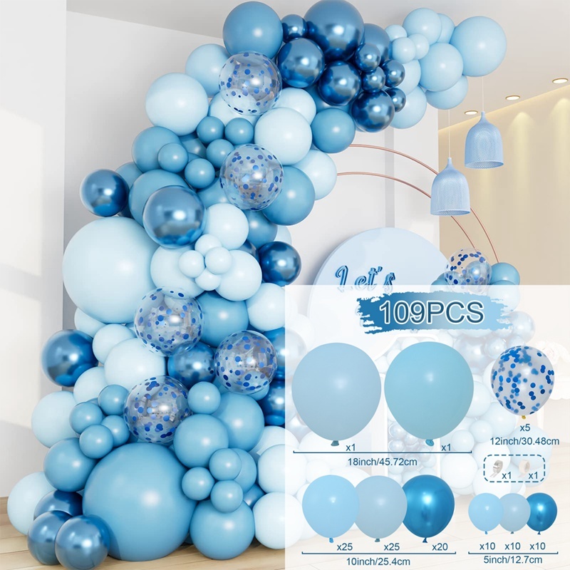 CACOLULU Light Blue Balloons 12 Inch - 89Pcs Latex Party...