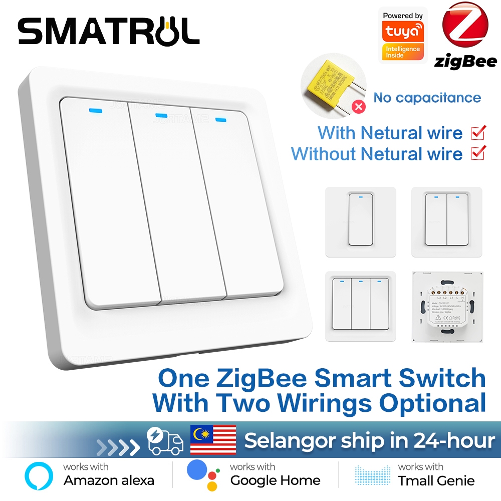 SMATRUL Smart Light Switch Tuya ZigBee Smart Switch Wall Wifi Light ...