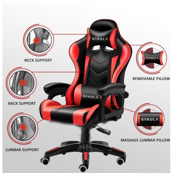 Computer Study Height Adjustment Wheels Swivel Gaming Chair Kerusi ...