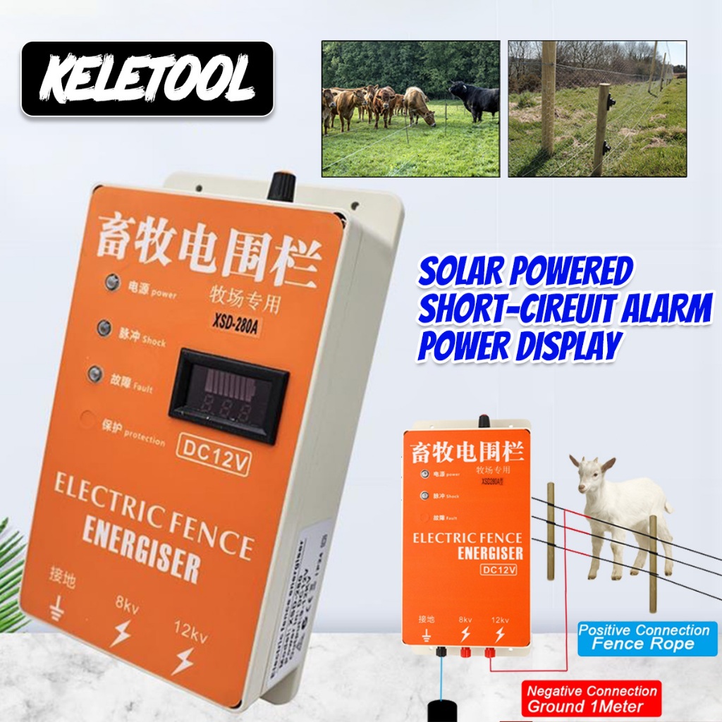 electric fence Pagar Elektrik Kebun Electri Fence 220V 10KM Solar Fence DC 12V Solar Electric