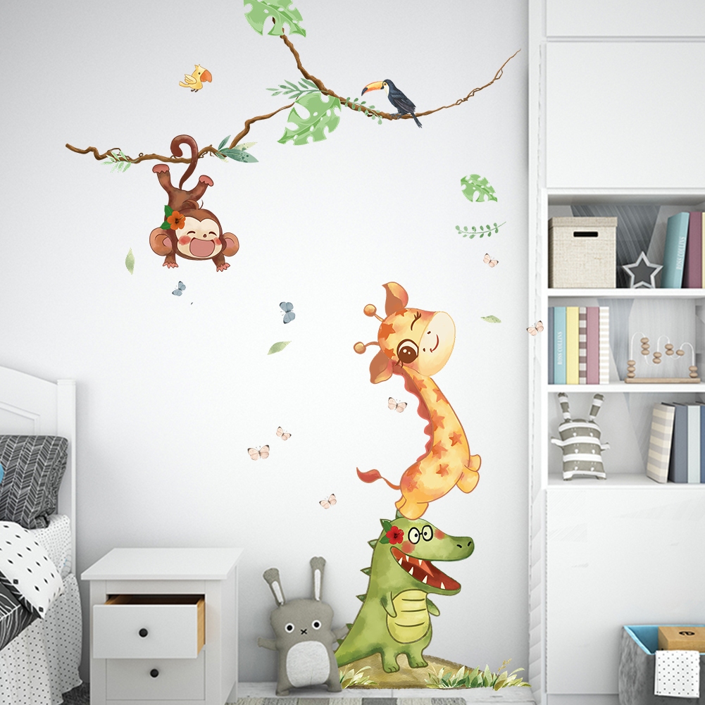 【Zooyoo】 Cartoon Crocodile Giraffe Monkey Rattan Decoration Wall