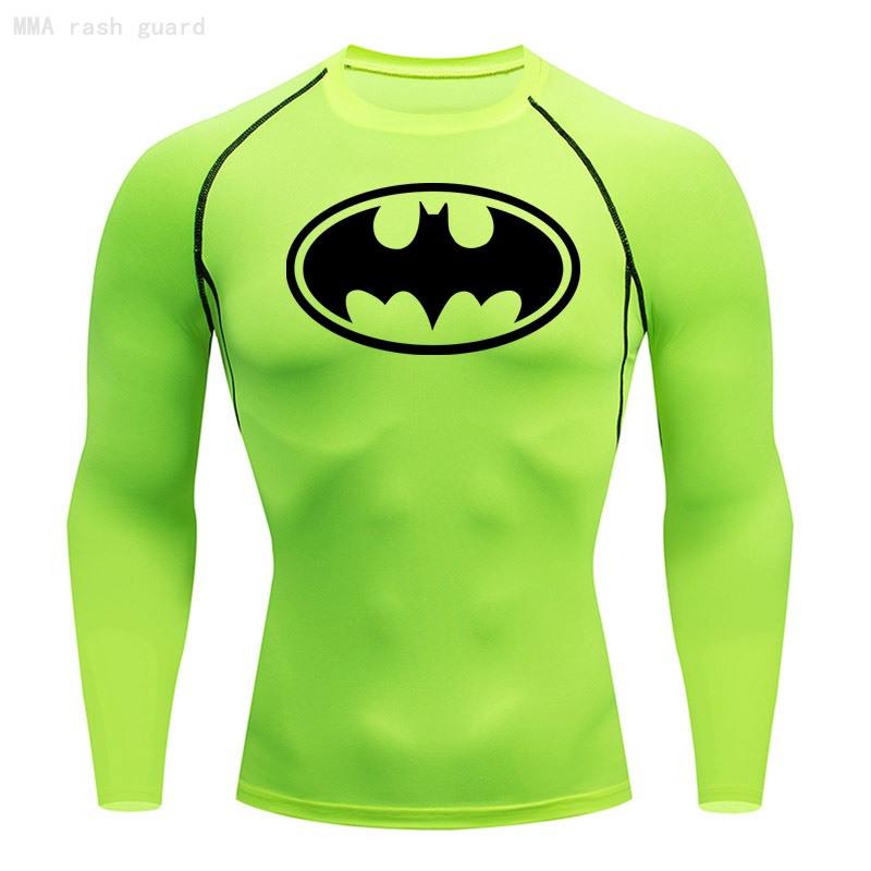 Black Batman T shirt Men s Running Long Sleeve Shirt Sun Protection Base Layer Compression Sports Top Quick Drying Breathable Tracksuit Men Shopee Malaysia