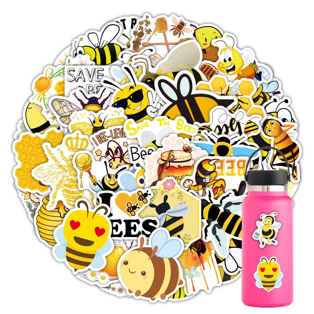 50 pieces of Little Bee cartoon waterproof PVC stickers, graffiti ...