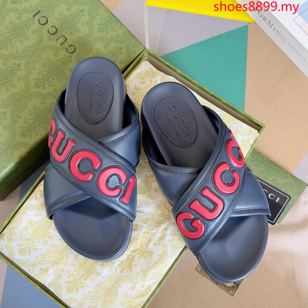 Original Quality Gucci Men's and Women's Cross Slippers High end ...