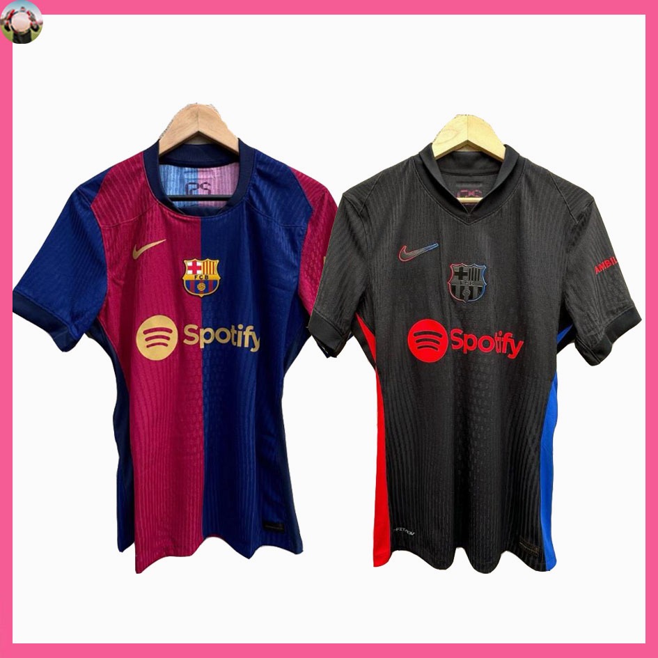 2024 and 2025 Barcelona home and away football jersey player version