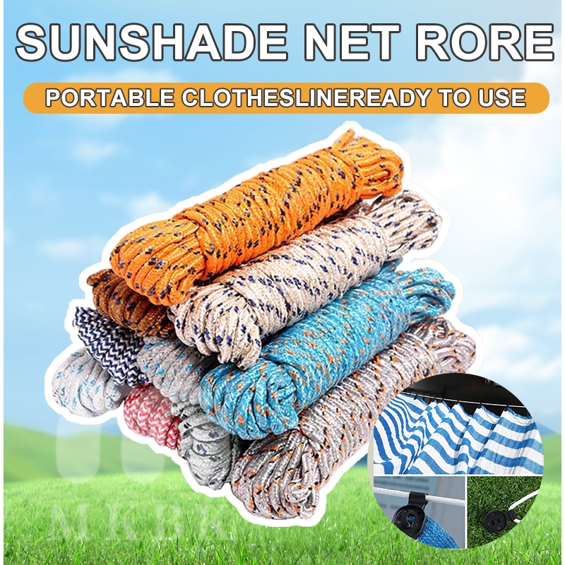 MKBK 10m/20m Camping Tent Nylon Rope Anti Slip Clothesline Sunshade Net ...
