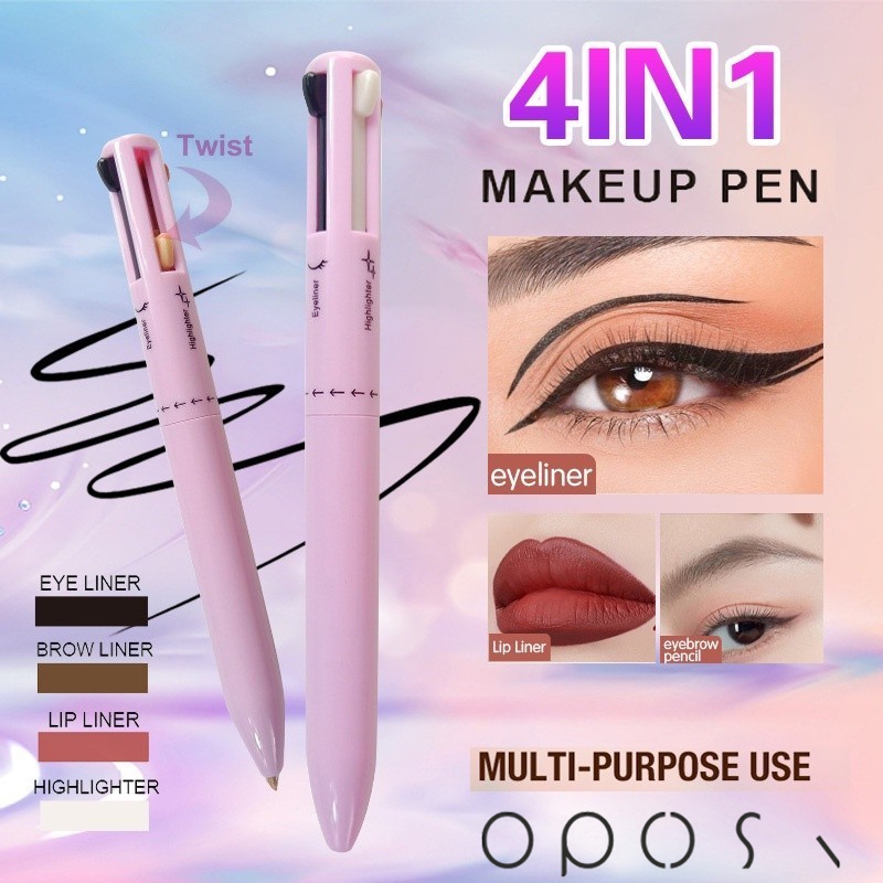 FaJoek 4-in-1 Makeup Pen – Augenbrauenstift, Eyeliner, Lippenstift & Highlighter In Einem