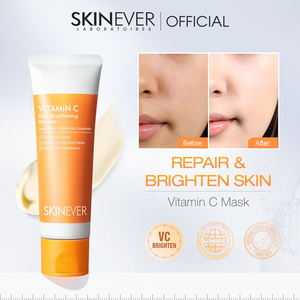 SKINEVER Vitamin C Skin Brightening Facial Mask Moisturizing Lightening ...
