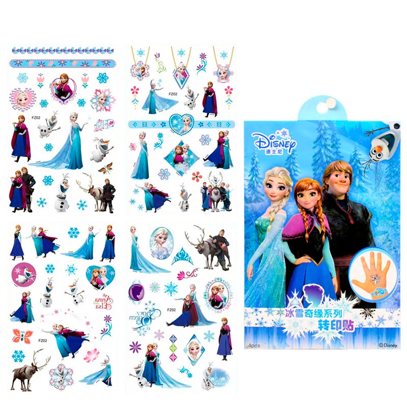 Kids Tattoo Stickers Toy Frozen Elsa Anna Waterproof Styling Sticker ...