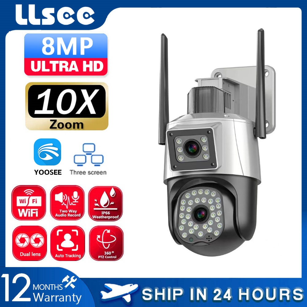 IDOME 4K Dual-Lens PTZ WiFi Security Camera - 8MP Hybrid Zoom, Outdoor, IP67
