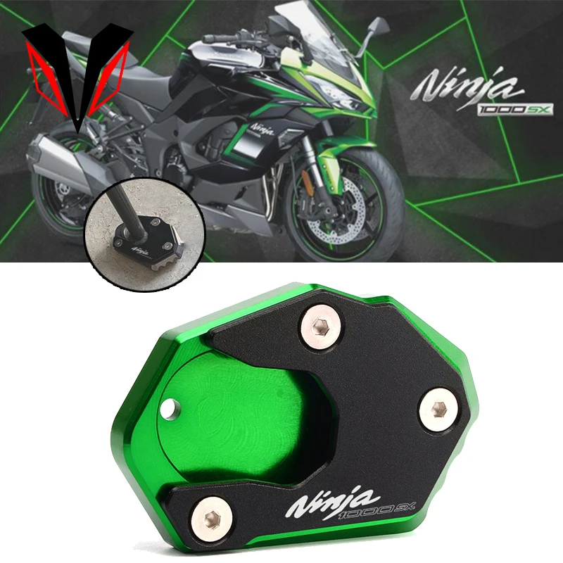 Motorcycle CNC Kickstand Sidestand Stand Extension Enlarger Pad For