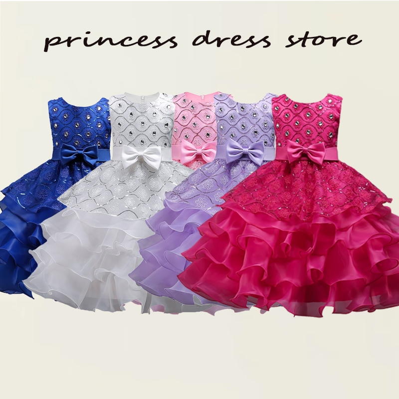 2022 Sale Real Kids Girls Elegant Wedding Flower Girl Dress Princess Party  Pageant Formal Long Sleeveless Lace Tulle 2-14 Y