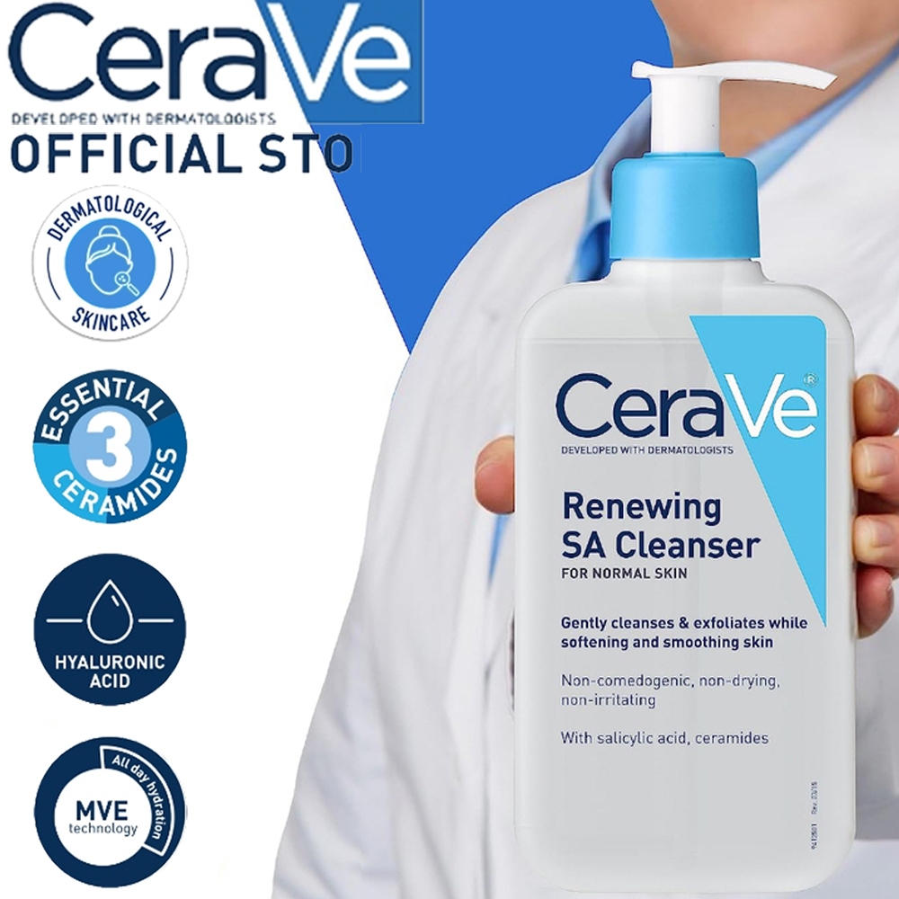 Cerave Cleanser 237ml Renewing Sa Cleanser For Normal Skin Sa Smoothing