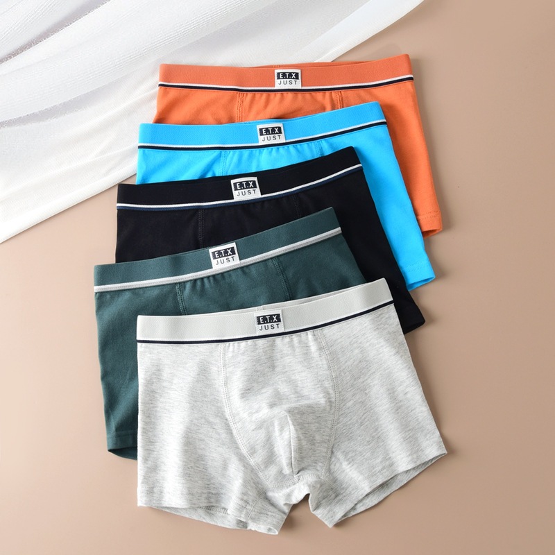 Quality Assurance!Classic Solid Color Underwear Teenager Boxer Briefs ...