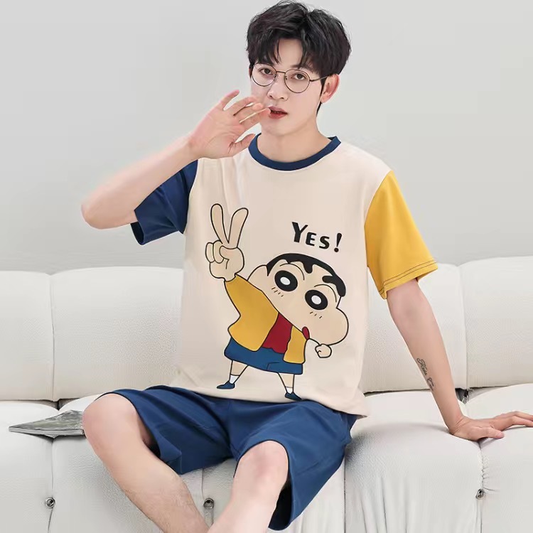 KINGDAFA Japanese Cartoon Pyjamas Men Sleepwear Cotton Pajamas Fashion Men Clothes Youth Pajama Set Shopee Malaysia