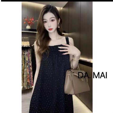 [da.mai] Fresh Classy Sling Dress Floral High-end Narrow Waist Slimmer 