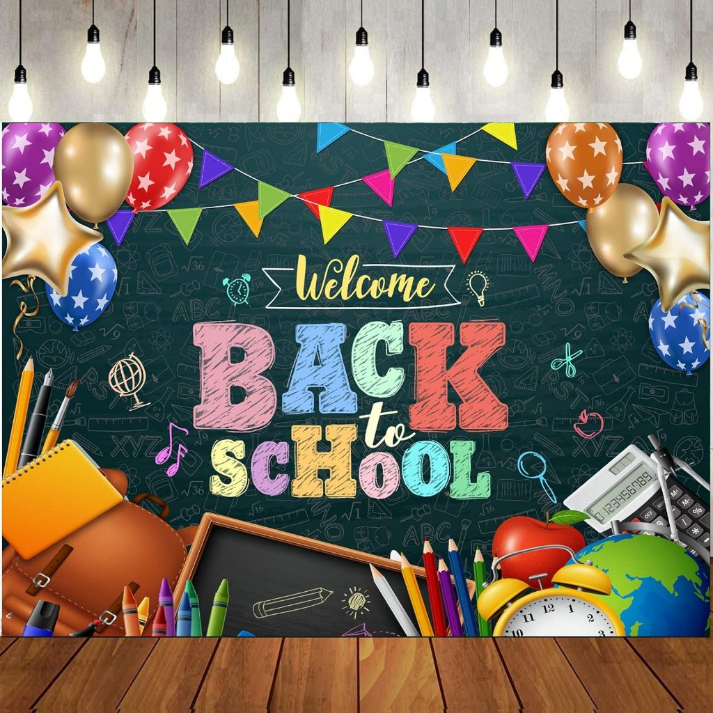 Welcome Back to School Backdrop First Day of School Photo Booth Props ...