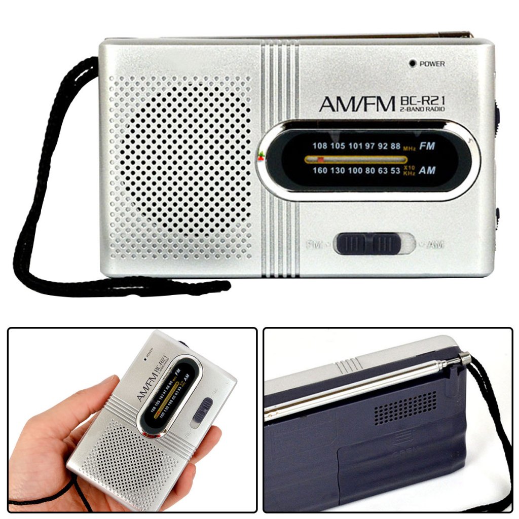 1 PCS Mini Radio Battery Operated Weather Radio Portable Pocket Radio