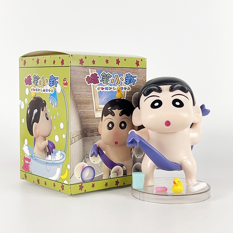 13cm Crayon Shin-chan Anime Figure Nohara Shinnosuke Have Bath PVC ...