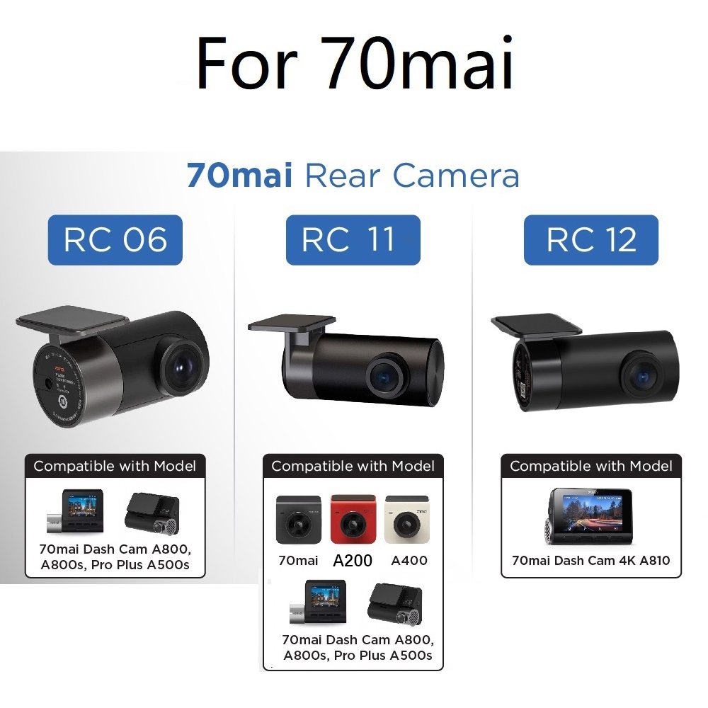 70mai RC06/RC09/RC11/RC12 rear cam for 70 Mai A200/A400/A500s/a800s ...