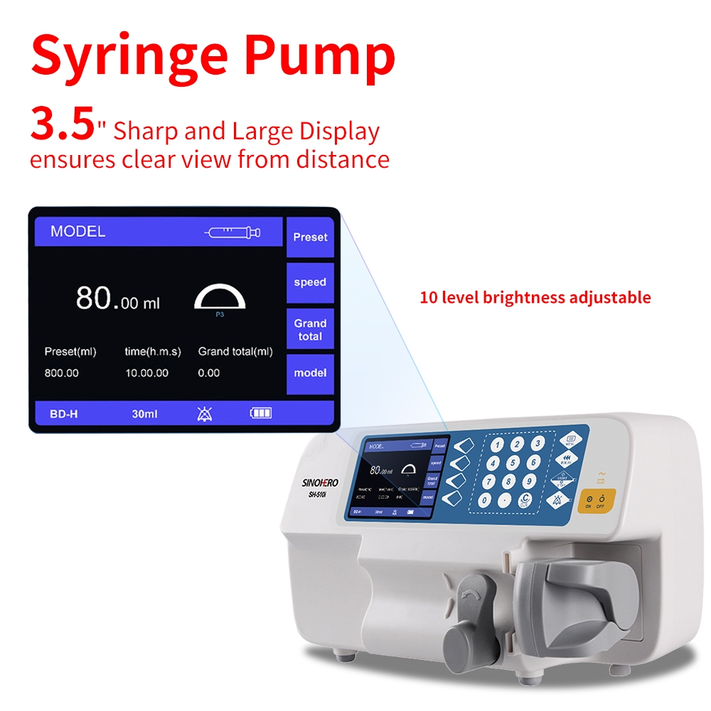 SH-510i Medical Syringe Pump LCD Display Hospitals Intravenous ...