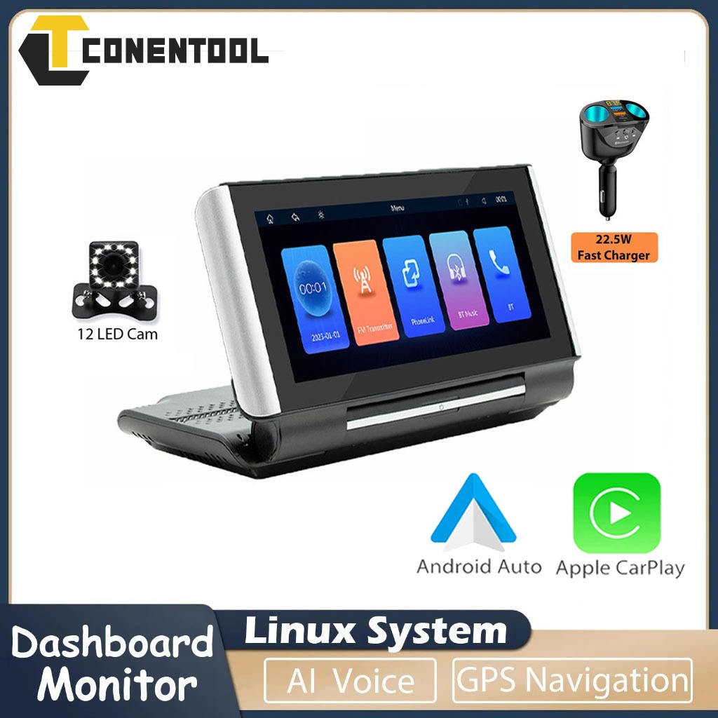 Conentool Carplay wireless monitor, 6.86 inch screen, Bluetooth MP5 ...