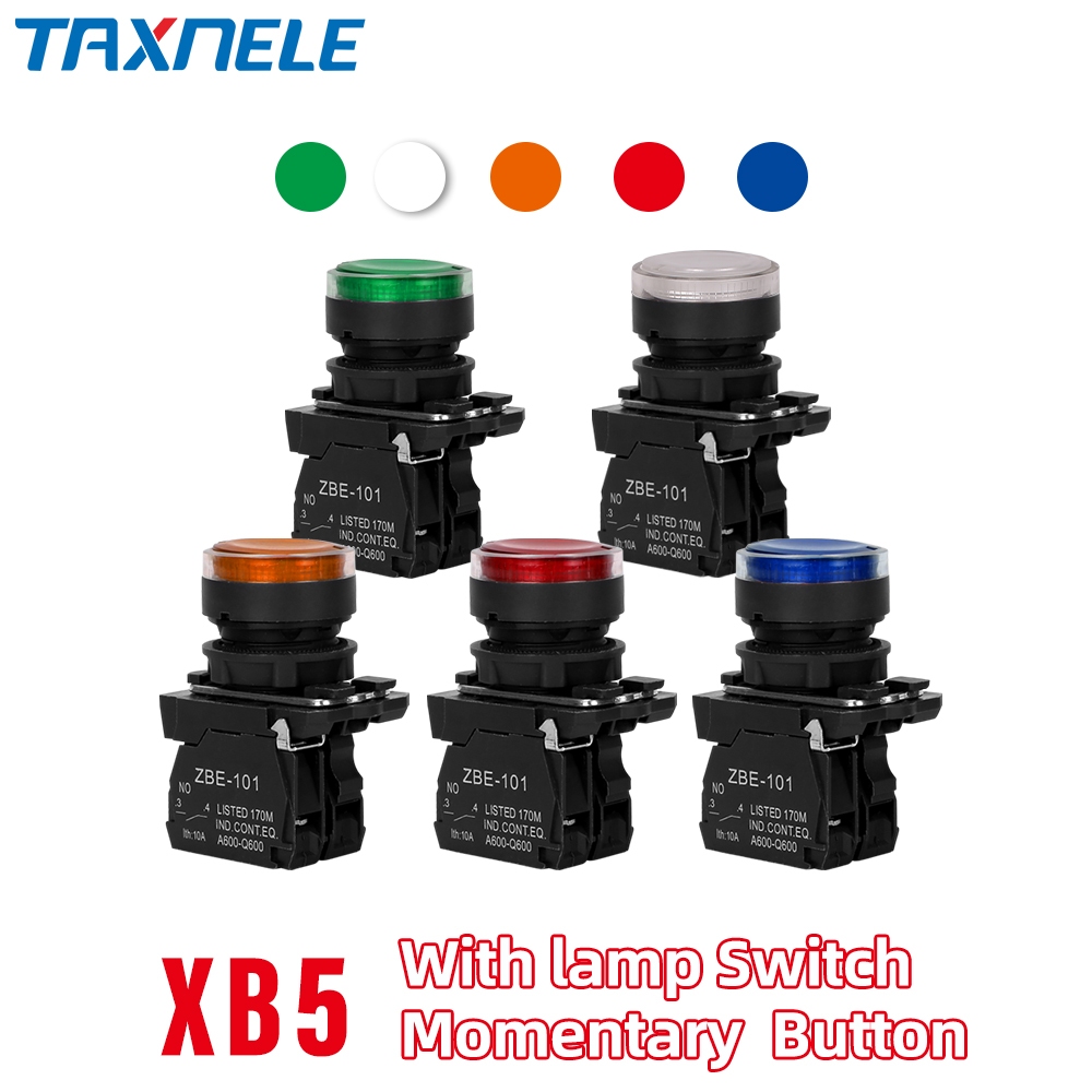 thumbnail image 2 of 22mm Green Illuminated Momentary Push Button Switch 220/240V LED (Fits XB5AW33M5) 2 of 6