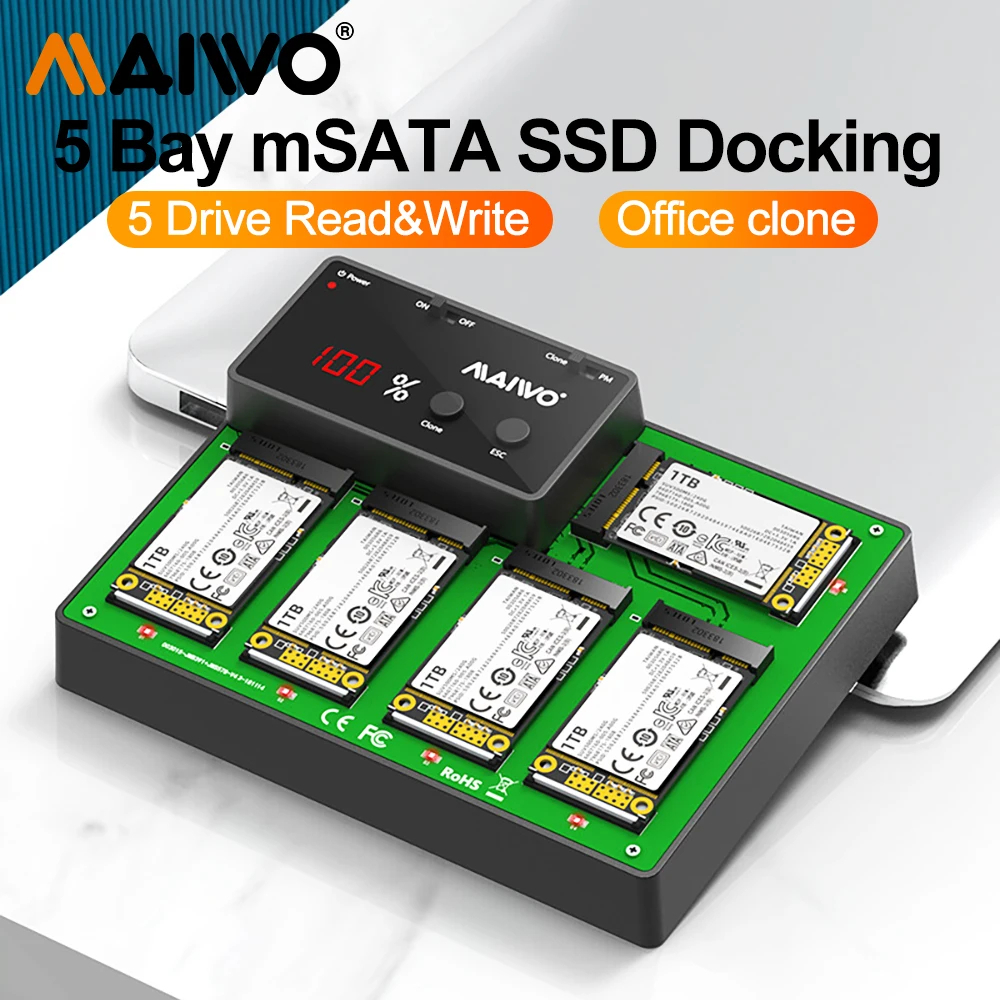 MAIWO 5 Bay M.2 mSATA SSD Docking Station USB 3.0 CFast interface CFast